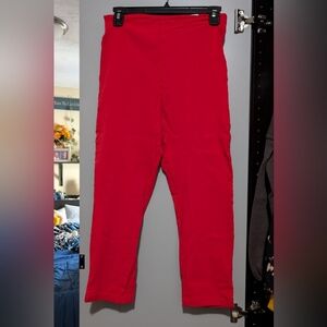 Unique Vintage Vibrant Red Cropped Pants
